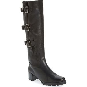 Stuart Weitzman Brown Leather Buckle Cinch Boot